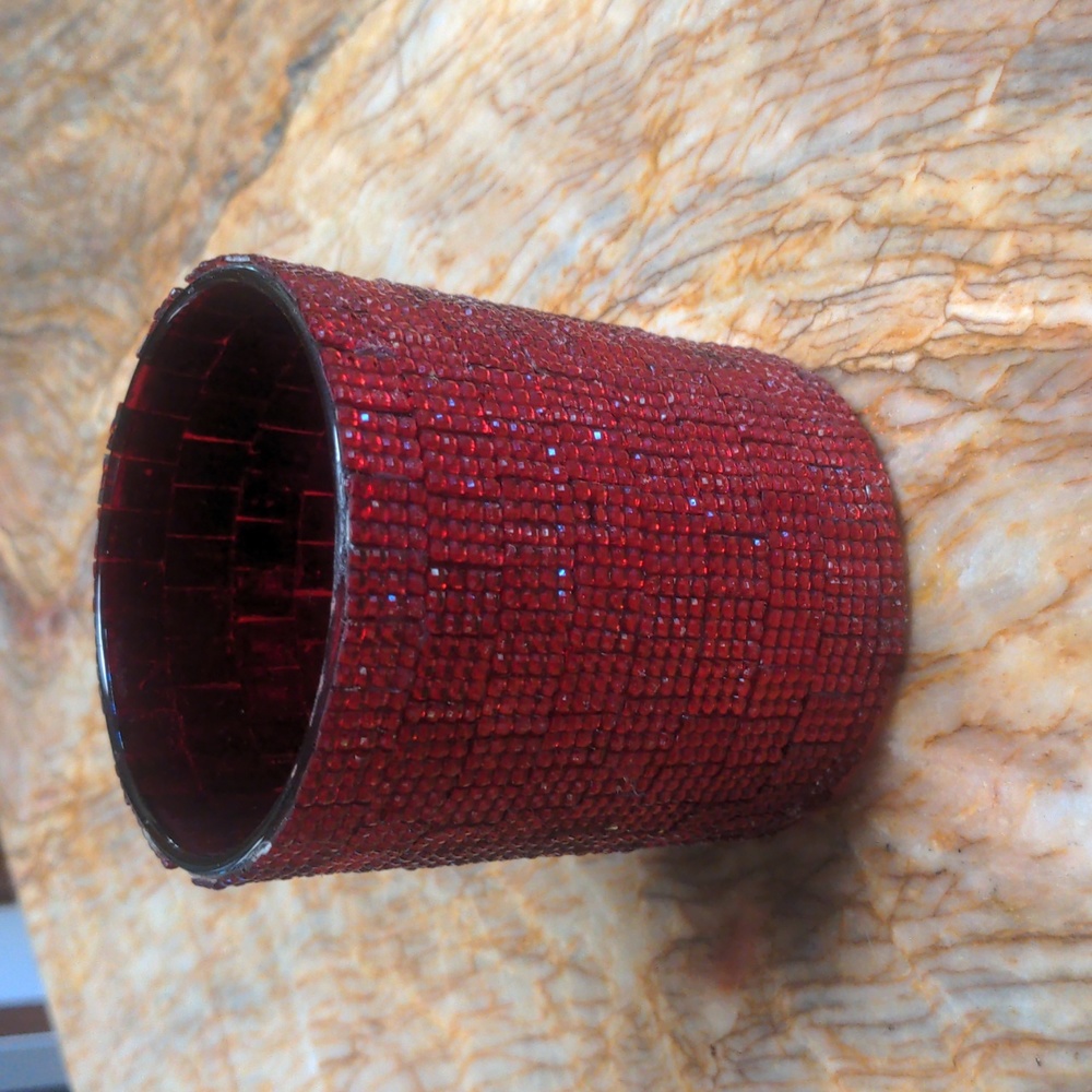 Red Bling vase or candle holder